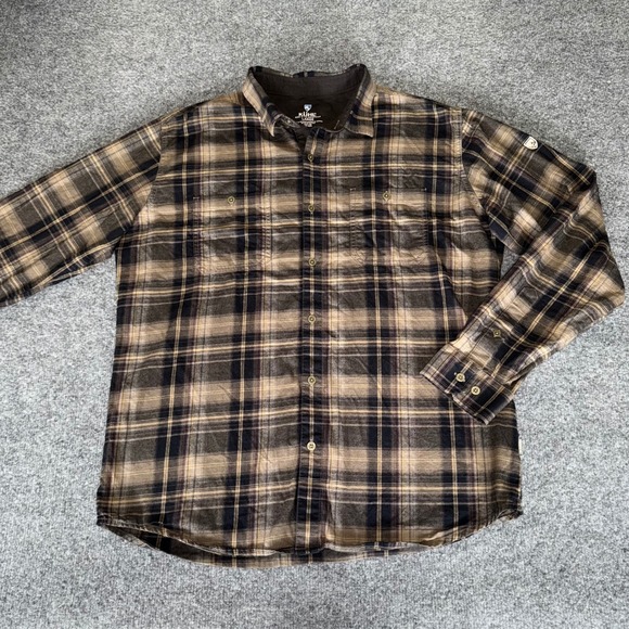 Kuhl Other - Kuhl Fugitive Flannel Shirt Long Sleeve Button Up Plaid Outdoor Brown Mens Large